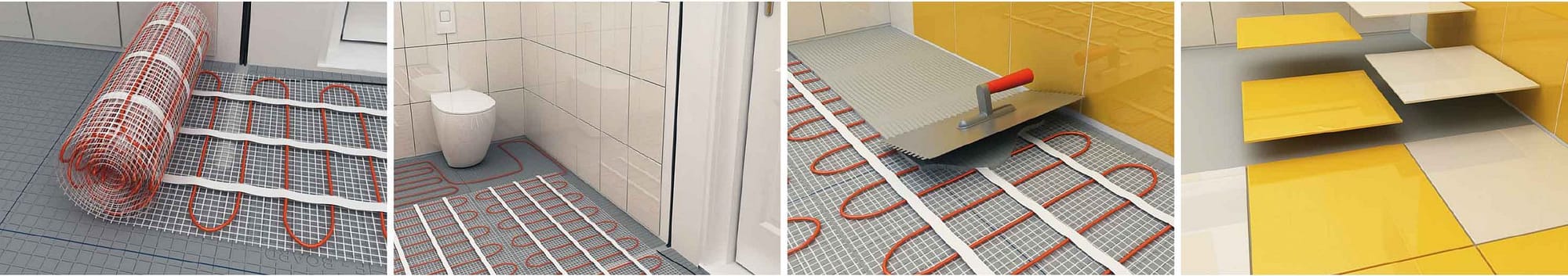 Riscaldamento radiante elettrico a pavimento con cavi ECOFLOOR fasi installazione tappeto